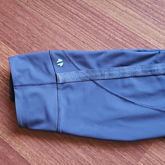 Thrive Société Leggings Reflective Racer Stripes High-rise Ankle Grey Mesh Small - Picture 1 of 9